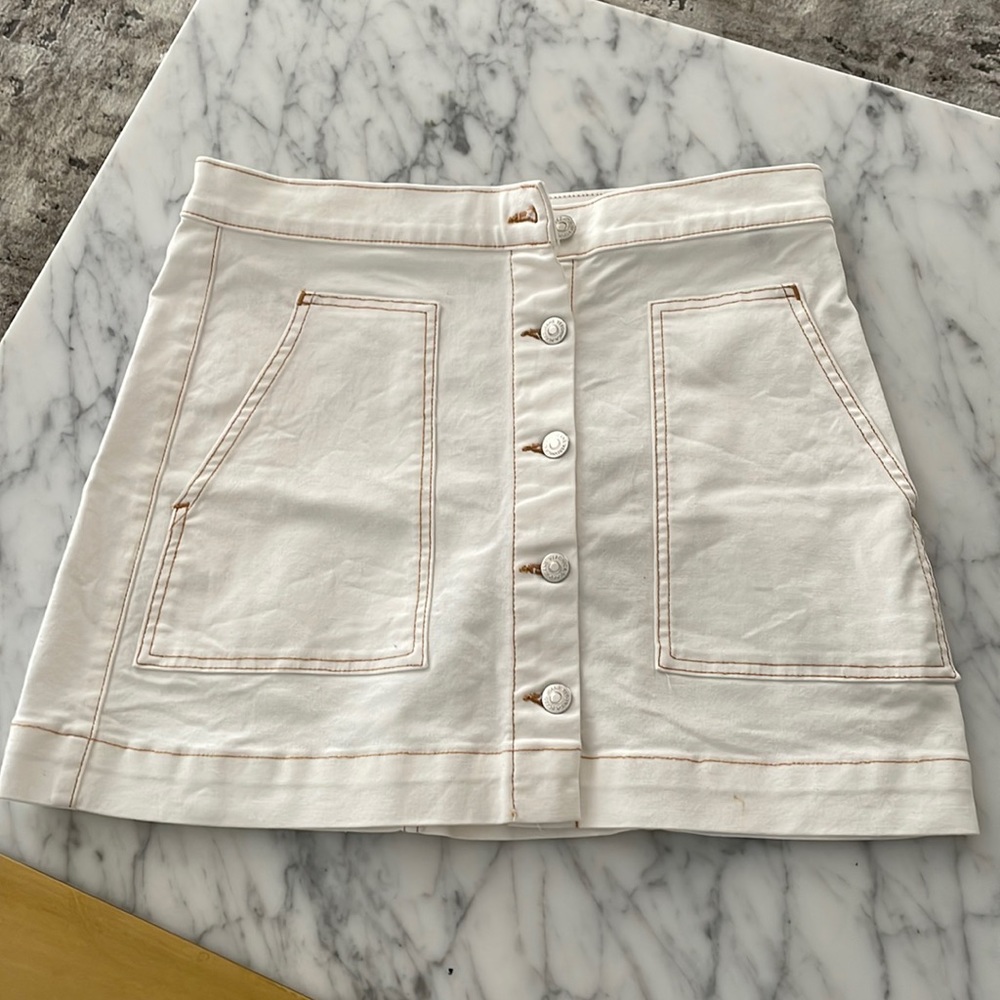 Veronica beard white jean skirt